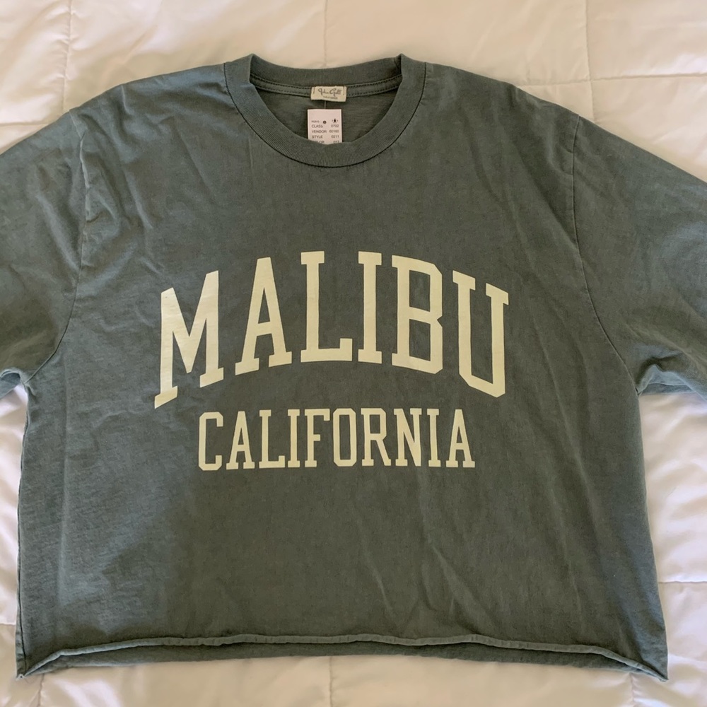 John Galt Malibu California Long Sleeve Crop Top
